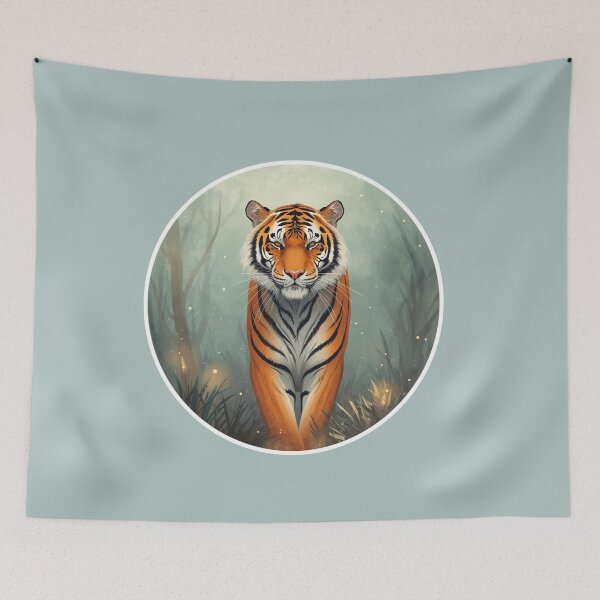 Item preview, Mystic Tiger of the Forest – Majestic Tiger Fantasy Illustration designed and sold by soletstudio.