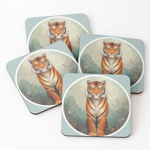 Item preview, Tiger Guardian of the Forest – Majestic Tiger Artistic Illustration designed and sold by soletstudio.
