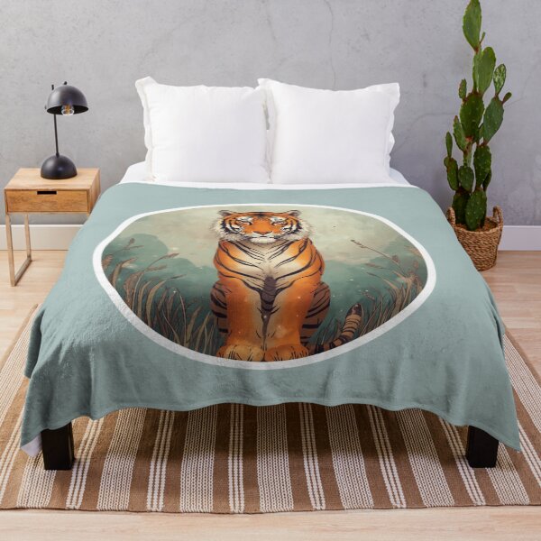 Item preview, Tiger Guardian of the Forest – Majestic Tiger Artistic Illustration designed and sold by soletstudio.