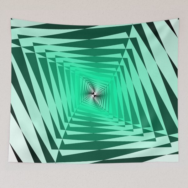Item preview, Twisting Geometric Abstraction in Green, Abstract Art designed and sold by DDJust4U.