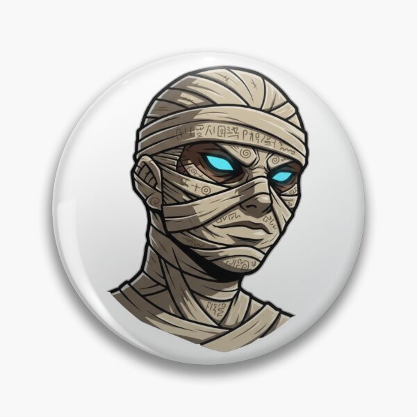 Item preview, Ancient Mummy Head - Glowing Blue Eyes Vector Art designed and sold by Oddifys.