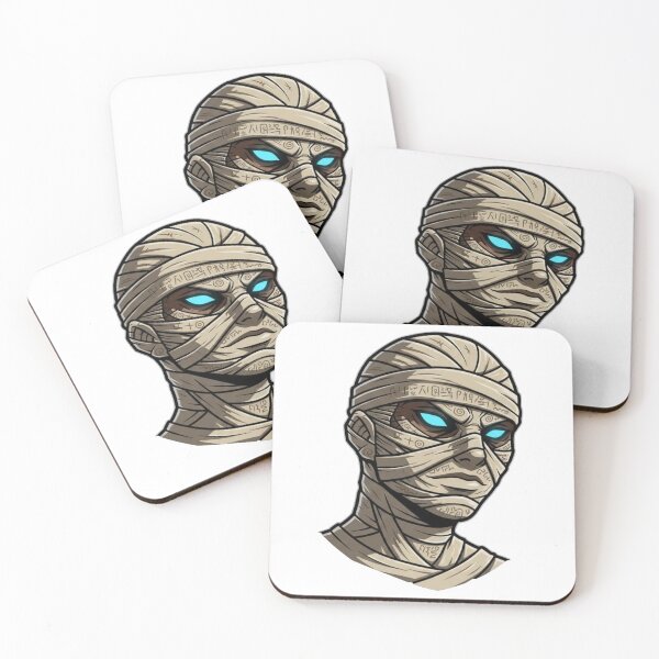 Item preview, Ancient Mummy Head - Glowing Blue Eyes Vector Art designed and sold by Oddifys.