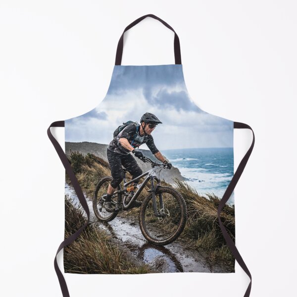 Item preview, Endurance in the Elements – Photorealistic Tasmania Trail Biking Poster. designed and sold by Hinson MTB Visuals.