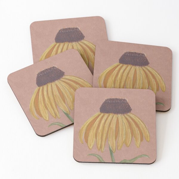 Item preview, Black-Eyed Susan Daisy Upcycled Colored Pencil Art designed and sold by A_Guy_With_Art_Supplies.