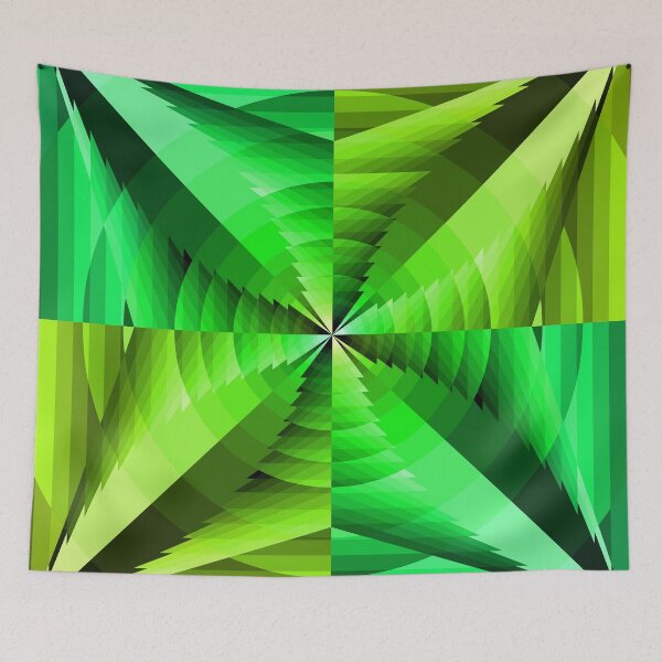 Item preview, Asymmetric Geometric Abstraction in Green, Abstract Art designed and sold by DDJust4U.