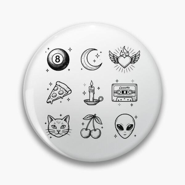 Item preview, Vintage 90s Tattoo Flash – Retro Ink Collage, Nostalgic Tattoo Art designed and sold by My Cool Store.