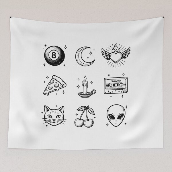 Item preview, Vintage 90s Tattoo Flash – Retro Ink Collage, Nostalgic Tattoo Art designed and sold by My Cool Store.