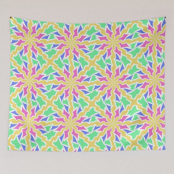 Item preview, Floral Mosaic Mandala Yellow, Pink, Green, Blue designed and sold by HydrangeaDelMar.