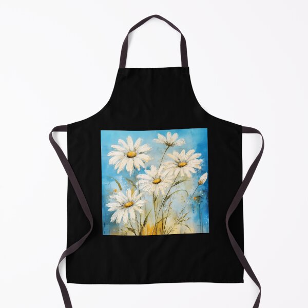 Item preview, Chic White Daisies On Elegant Blue Background designed and sold by DEC02.