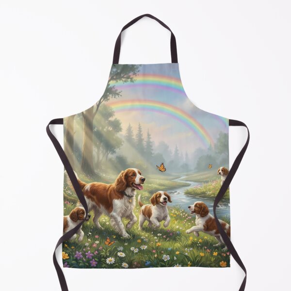 Item preview, Joyful Welsh Springer Spaniel Family in Forest designed and sold by PetMemorialArt.