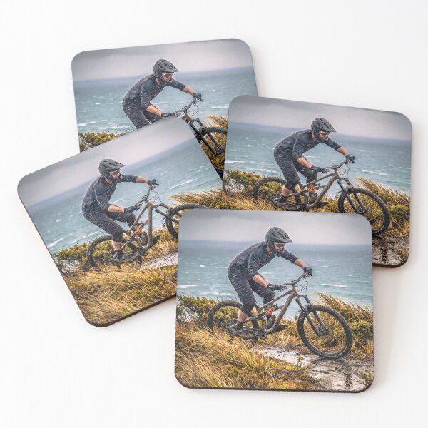 Item preview, Rider in the Rain – Moody Coastal MTB Landscape for Adventure Lovers. designed and sold by Hinson MTB Visuals.
