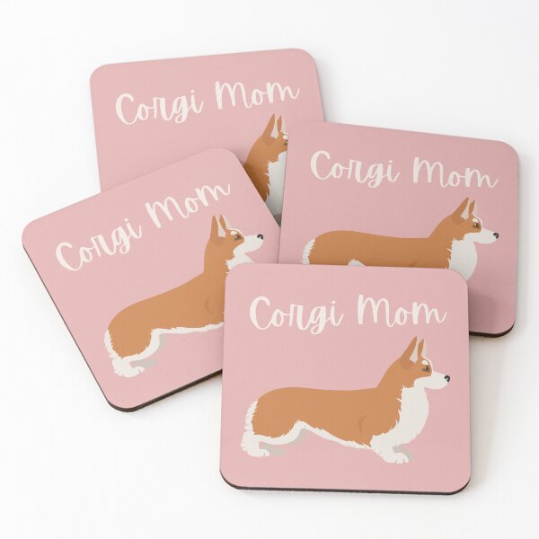 Item preview, Cute Cartoon Standing Fawn Corgi Mom Bold Pink designed and sold by ZoesPlace.