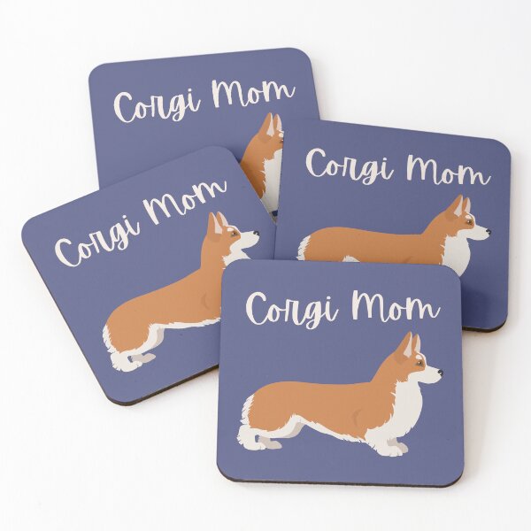 Item preview, Cute Cartoon Standing Fawn Corgi Mom Bold Blue designed and sold by ZoesPlace.