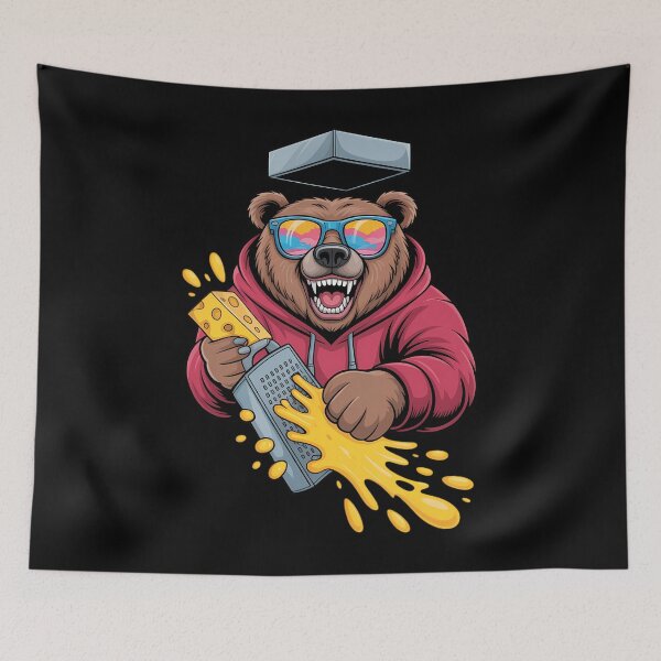 Item preview, Bear with Cheese Grater Hat and Sunglasses Sunse Funny designed and sold by JonathalIngham.