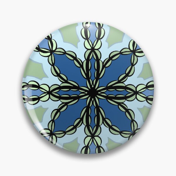 Aperçu de l'œuvre Motif flocon de neige menthe et bleu créée et vendue par HydrangeaDelMar.