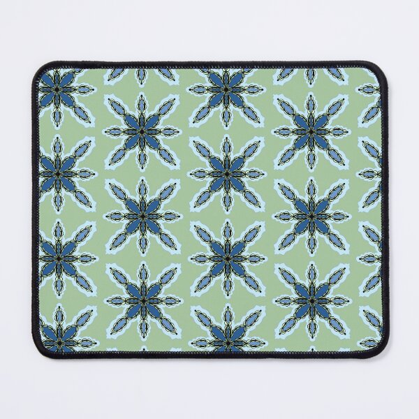 Aperçu de l'œuvre Motif flocon de neige menthe et bleu créée et vendue par HydrangeaDelMar.