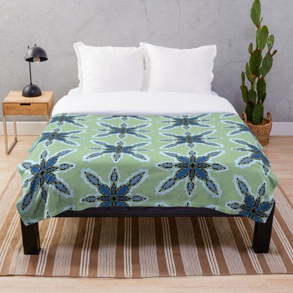 Item preview, Mint and Blue Snowflake Pattern designed and sold by HydrangeaDelMar.