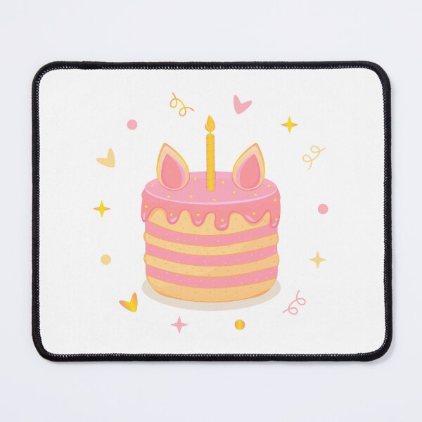 Item preview, Birthday cake with ears, candle and confetti designed and sold by OM-lova.