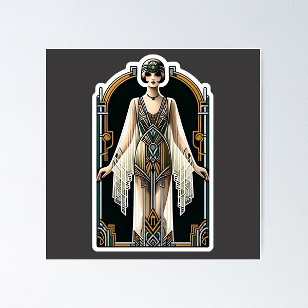 Item preview, Art Deco Flapper Pinup Roaring Twenties Glamour Print designed and sold by PinUpPizzazz.