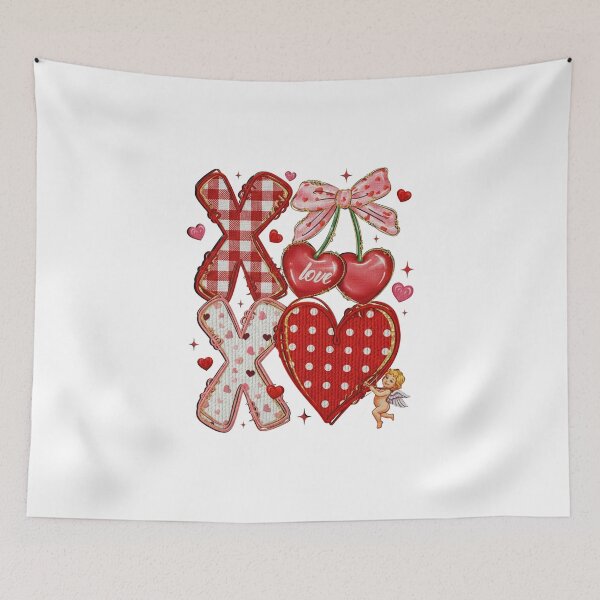 Item preview, Yarn Faux Knit Xoxo Valentine, Cupid Love, Be Mine designed and sold by vintagearttee.