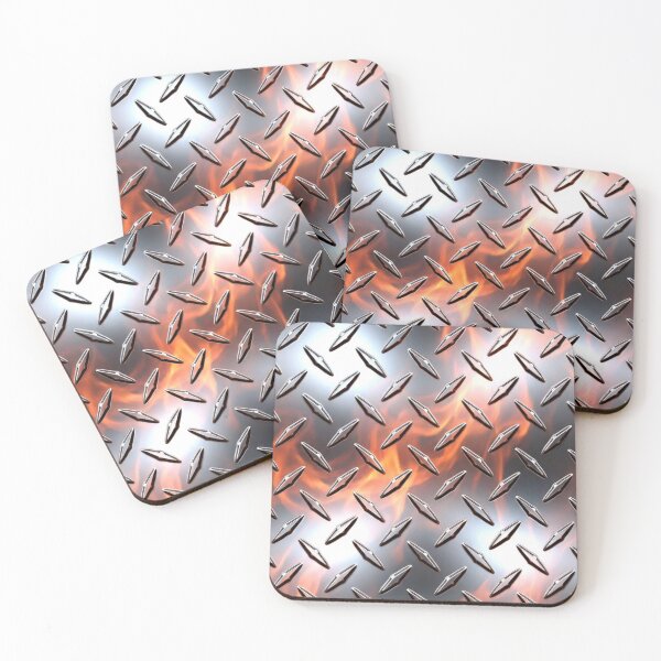 Item preview, Forged Tread: 4-Way Industrial Steel PHONE CASE (CHROME AND FIRE)  designed and sold by CleverCulture.