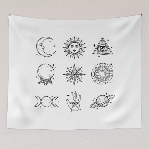 Item preview, Vintage 90s Astro Tattoo Flash – Mystical Retro Ink Art designed and sold by My Cool Store.