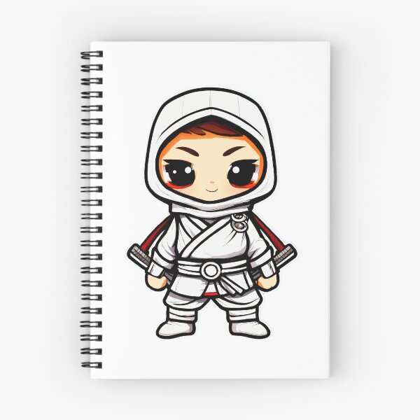 Item preview, Cute White Chibi Ninja With Big Eyes – Kawaii Stealth Warrior Character designed and sold by Shop Arts & Design.