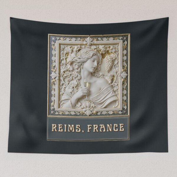 Item preview, Reims, France – Art Nouveau Champagne Allegory designed and sold by FrancophileFun.