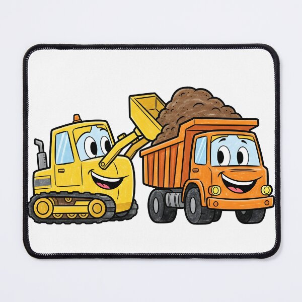 Item preview, Cute Bulldozer and Dump Truck designed and sold by 4AGift.