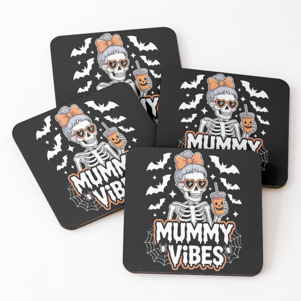 Item preview, Mummy Vibes Halloween Coffee Skeleton Mother Mom Quote designed and sold by TeamLequid.
