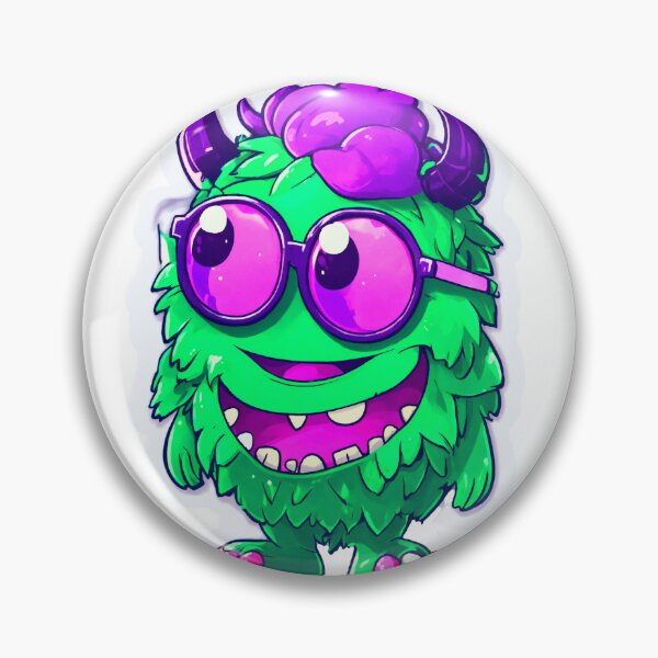 Item preview, Cute Green Monster With Purple Glasses – Funny Kawaii Cartoon Creature designed and sold by Shop Arts & Design.