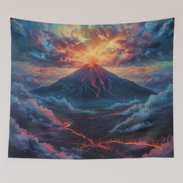 Item preview, Colorful Volcano Fractal Storm designed and sold by Glitchart66.