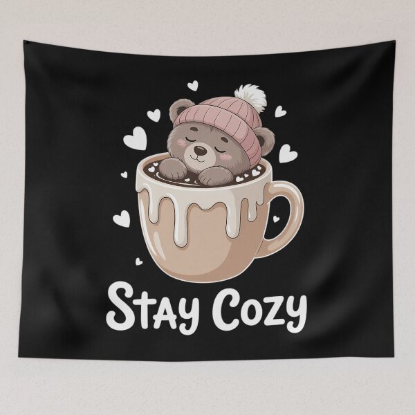 Item preview, Stay Cozy Cute Bear Hot Cocoa Winter designed and sold by CruelShadesSt.