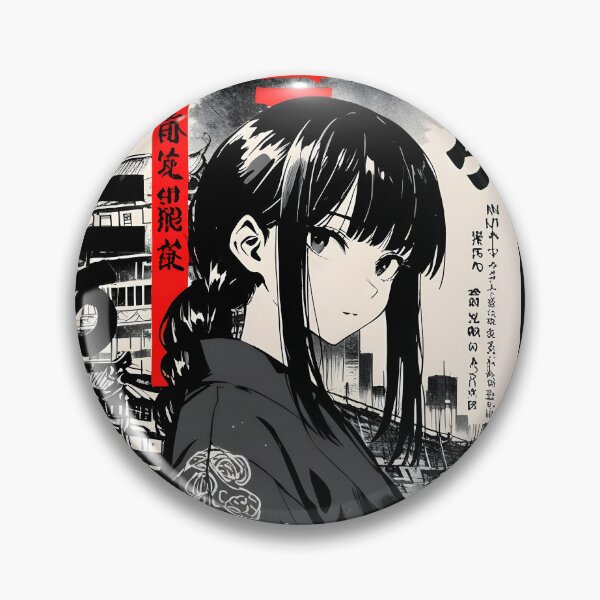 Item preview, Murderer girl kimono blade crossing bridge of dusk and ancestral weight retro poster aesthetic design designed and sold by 80sRetroDesigns.
