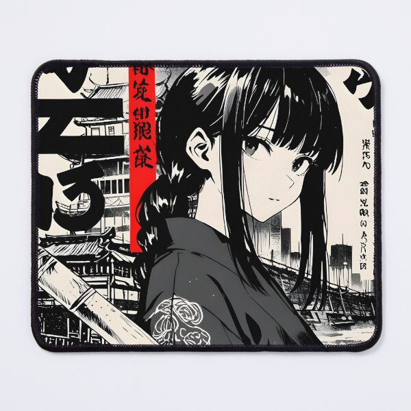 Item preview, Murderer girl kimono blade crossing bridge of dusk and ancestral weight retro poster aesthetic design designed and sold by 80sRetroDesigns.