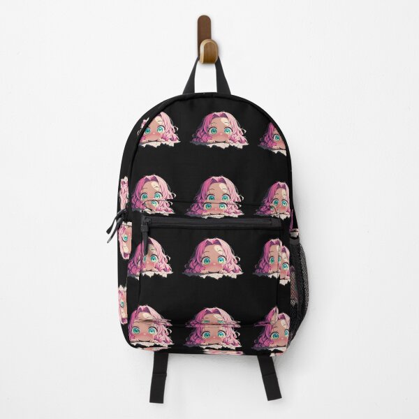 Item preview, Mitsuri Kanroji Demon Slayer Anime Cute Chibi Peeking Pink Hair designed and sold by TorbenKuhano.