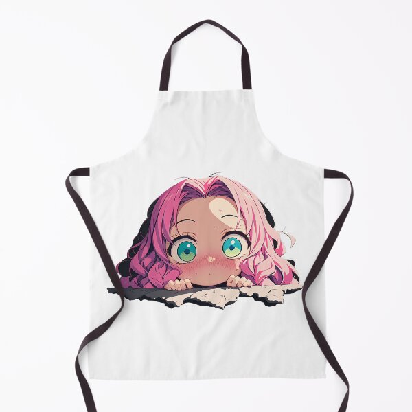 Item preview, Mitsuri Kanroji Demon Slayer Anime Cute Chibi Peeking Pink Hair designed and sold by TorbenKuhano.