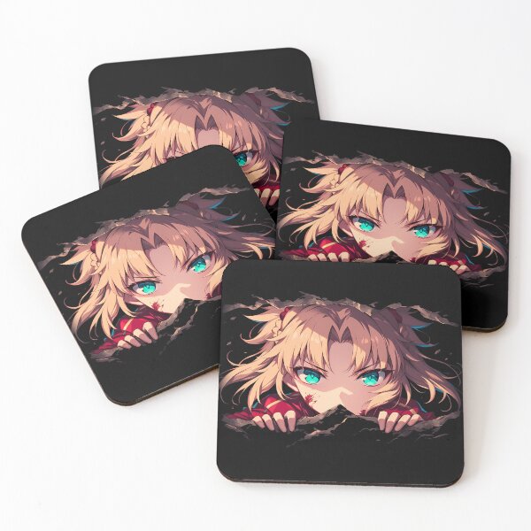 Item preview, Saber Stay Night Mordred Fate Grand Order Anime Fierce Red Armor Blonde Knight Peeking designed and sold by TorbenKuhano.