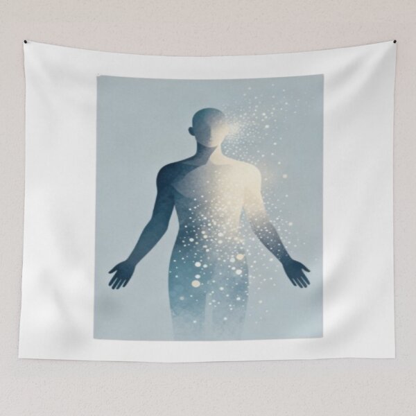 Item preview, Inner Light Awakening – Silhouette with Radiant Energy Burst designed and sold by Cristhian Almanza.