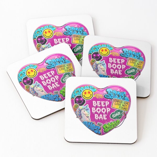 Item preview, Beep Boop Bae Cyberpunk Sticker Bomb Candy Heart designed and sold by Brendan Arthur Ring.