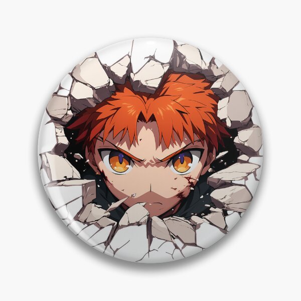 Item preview, Shirou Emiya Fate Stay Night Anime Orange Hair Hero Cracked Wall Peeking designed and sold by TorbenKuhano.
