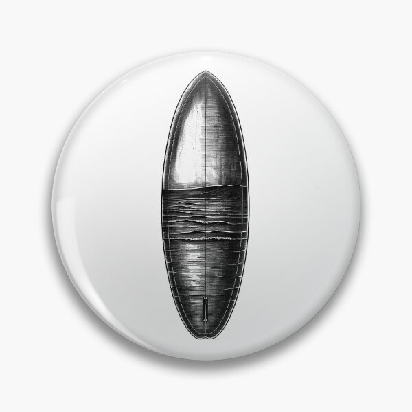 Item preview, Minimalist Surfboard with Wave Design – Black and White Surf Art designed and sold by inkoutninja.