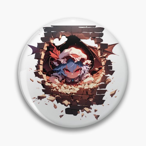 Item preview, Anime Remilia Scarlet Touhou Project Game Chibi Peeking Bat Wings Ruins designed and sold by TorbenKuhano.