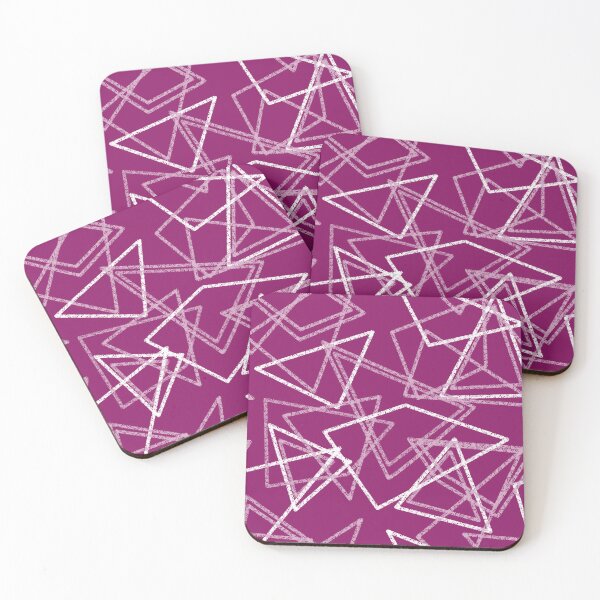 Item preview, Geometric drawing with white chalk shapes burgundy designed and sold by fuzzyfox.