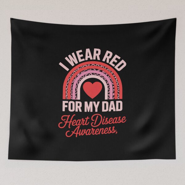 Item preview, Rainbow I Wear Red For My Dad Heart Disease Awareness designed and sold by IdunayaStore.