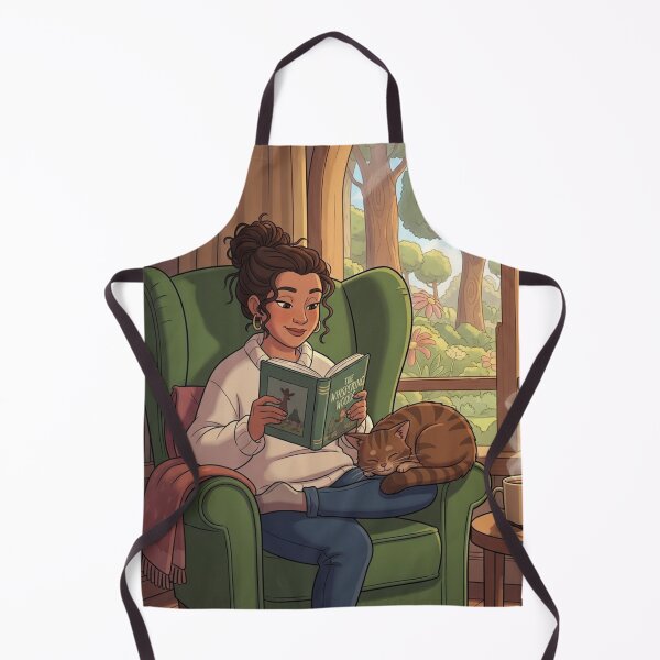 Item preview, relaxed owner with her cat designed and sold by Losancestros.