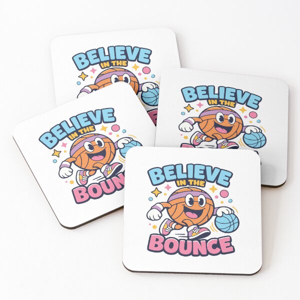 Item preview, Believe in the Bounce – Cute Basketball Cartoon Motivation designed and sold by PrintMastery.