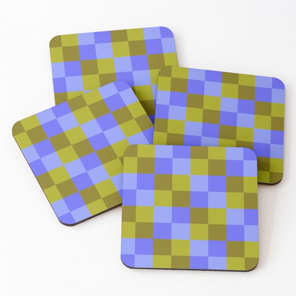 Item preview, Periwinkle and Olive Checkers - Dopamine Checkers designed and sold by FoxfireAndCo.