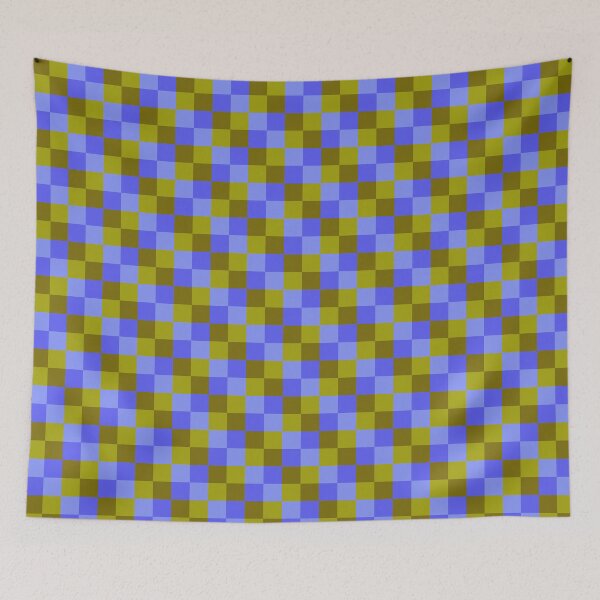 Item preview, Periwinkle and Olive Checkers - Dopamine Checkers designed and sold by FoxfireAndCo.