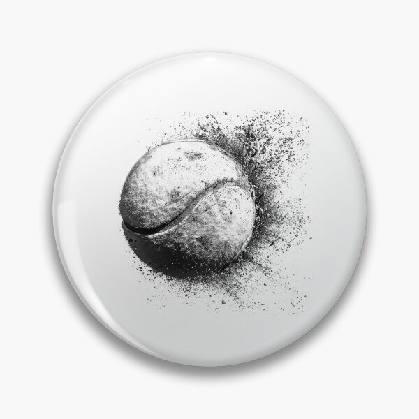 Item preview, Exploding Tennis Ball – Black and White Sports Motion Illustration designed and sold by inkoutninja.